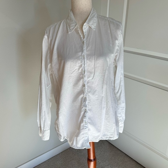 Xirena White Collared Long Sleeve Button Down Womens Medium - Picture 2 of 9